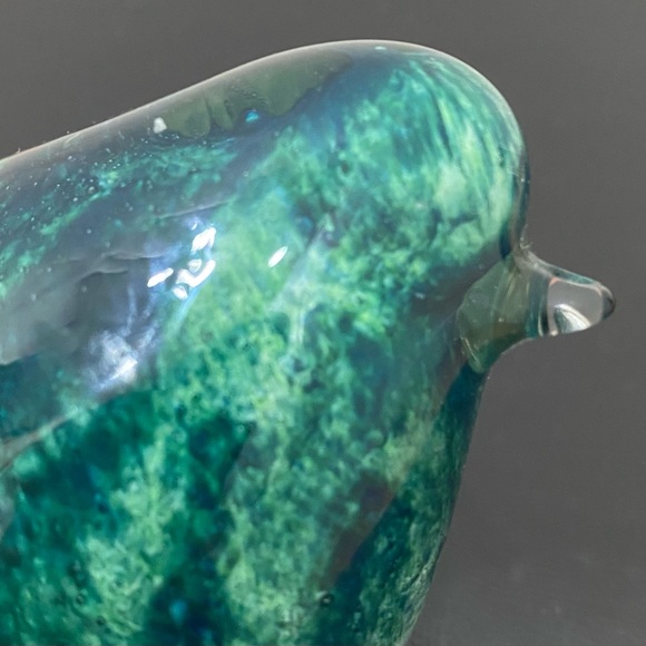 Murano Style Green Swirl Glass Bird Small Art Glass Bird Figurine - Picture 11 of 14